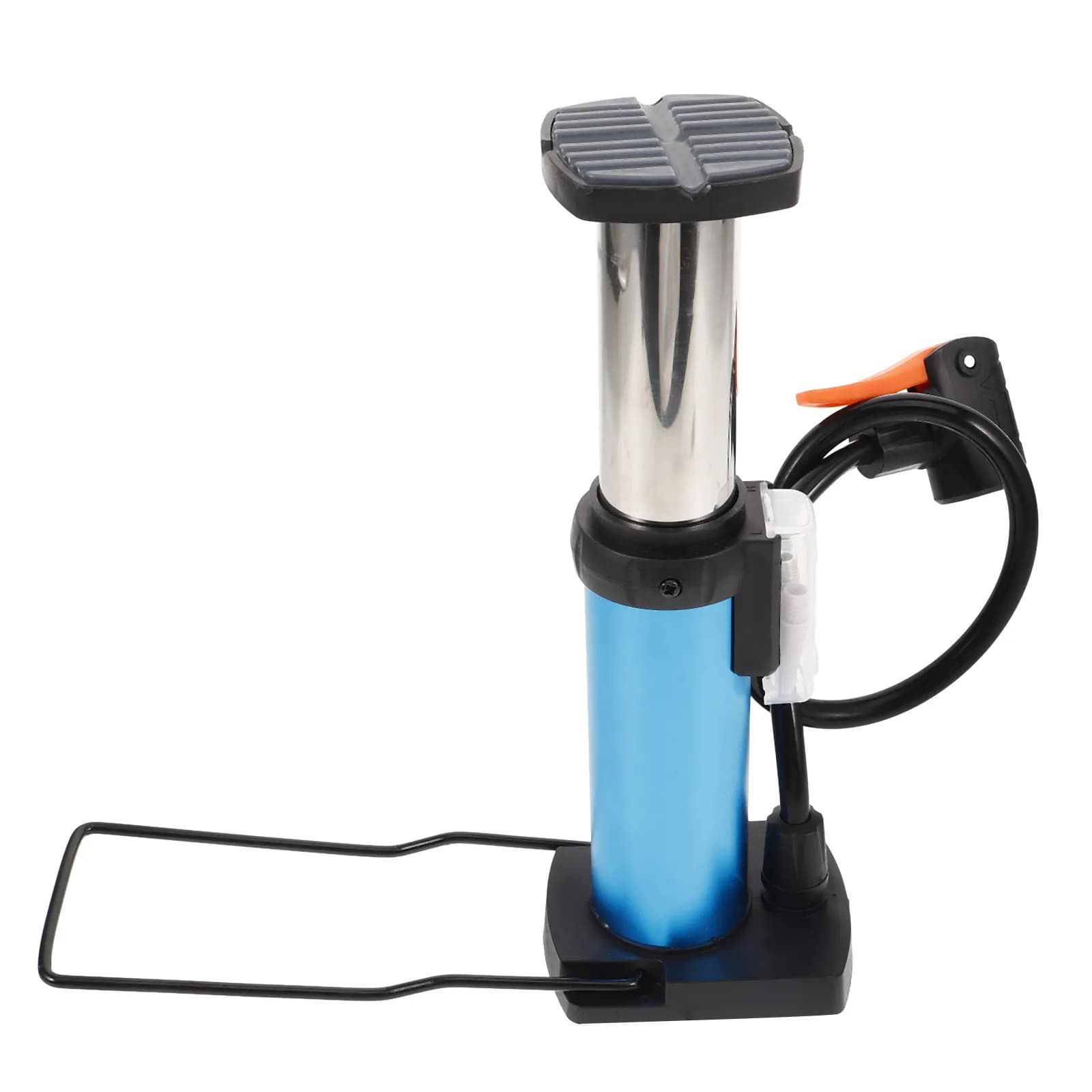 Bike Pump Portable Aluminum Alloy Barrel Inflate Bicycle Vehicle Balloon Balls Multi Valve Needle Lightweight Blue