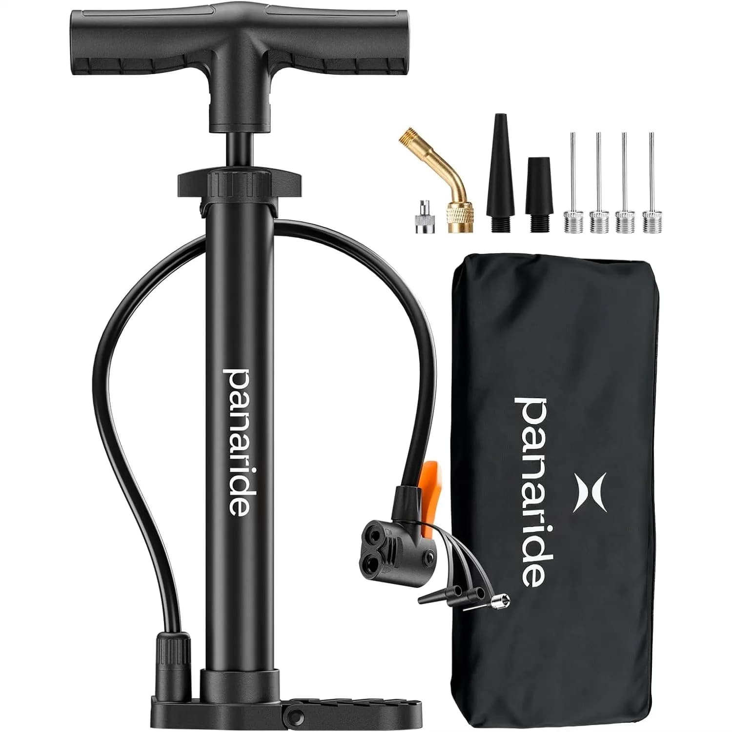 Pompa da Pavimento per Biciclette con Doppia Valvola per Bici da Strada e Mountain Bike, Gonfiatore Portatile per Facile Gonfiaggio Pneumatici