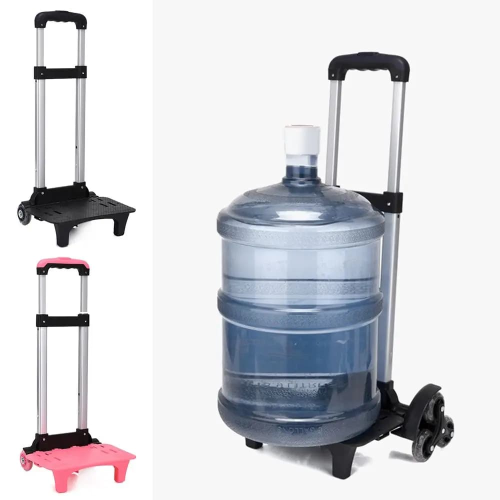 Carrello a 2 ruote Carrello portabottiglie pieghevole in lega di alluminio per zaino per studenti Borsa per animali domestici Bagagli Carrello a mano da viaggio
