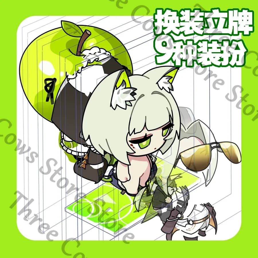 Anime Arknights Kal'tsit Cosplay: Espositore in acrilico con personaggio che cambia abiti, cartello indicativo, regalo per fan