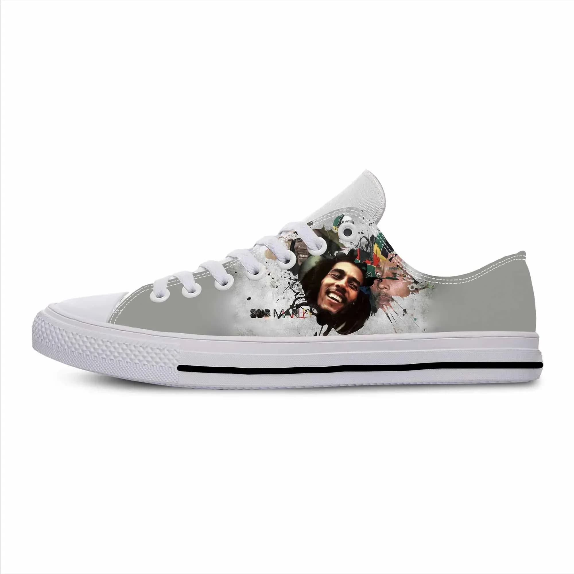 Scarpe casual personalizzate Bob Marley Reggae Vibe, sneakers alla moda dal design personalizzato per uomo e donna