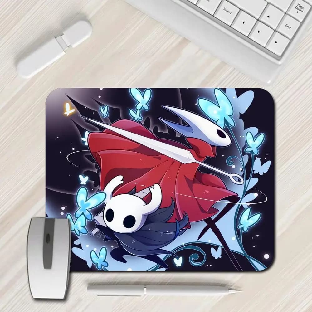 Tappetino per mouse Game Hollow Knight Silksong per mouse da gioco di piccole dimensioni, tappetini per tastiera con stampa HD, tappetini per computer, tappetini per scrivania domestica