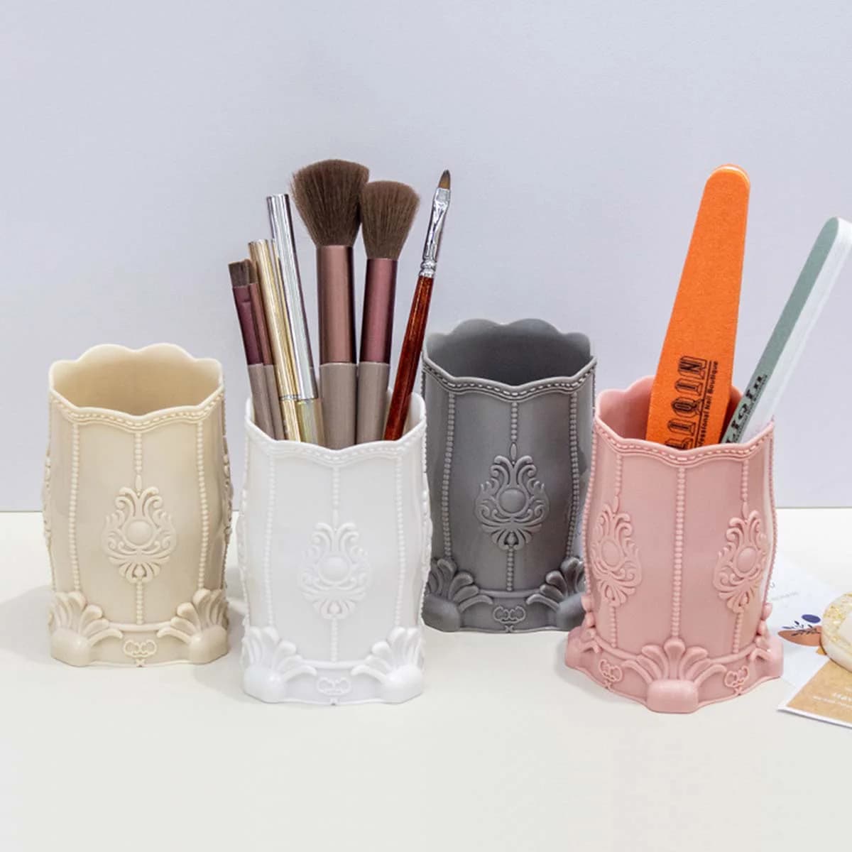 Portapennelli/Portapenne Creativo, Scatola Portaoggetti da Scrivania alla Moda, Perfetto Regalo per Studenti, Donne, Casa e Scuola