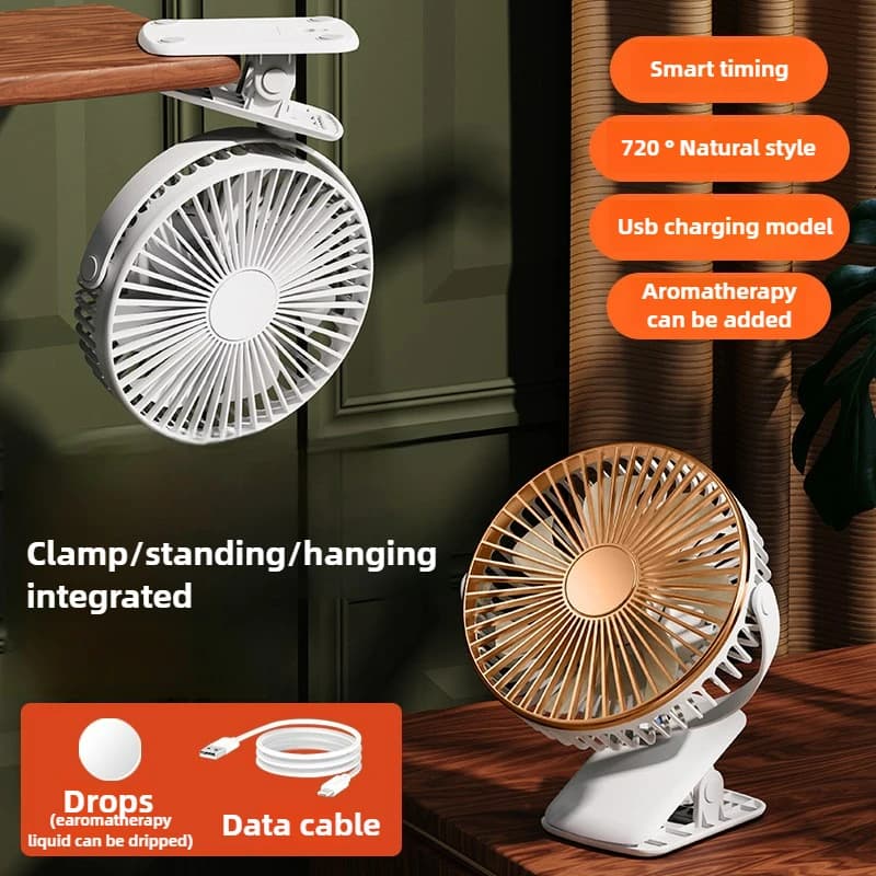 Ventilatore USB ricaricabile con funzione timer diffusore di aromi per uso domestico in ufficio degli studenti