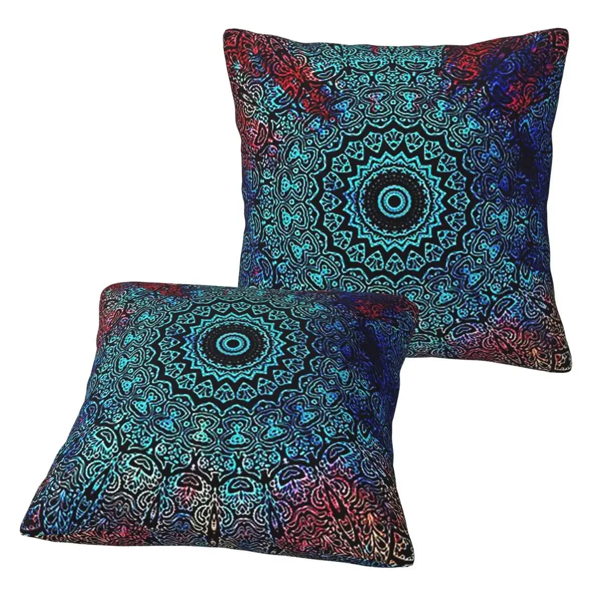 Bohemian Passion Mandala Zen Yoga Meditation 2 pcs Square Pillowcase Pillow Cover Cushion Decor Comfort Throw Pillow for Home