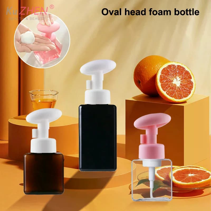 Flacone Quadrato Trasparente da 250ml per Sapone Liquido, Mousse, Shampoo, Lozione, Gel Doccia con Erogatore a Pompa