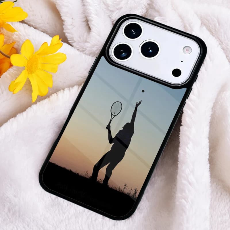 Cover Morbida Antiurto a Forma di Racchetta da Tennis e Pallina da Tennis per iPhone 17 16 Pro Max 15 14 Pro 11 12 13 XR XS 6 7 8 Plus