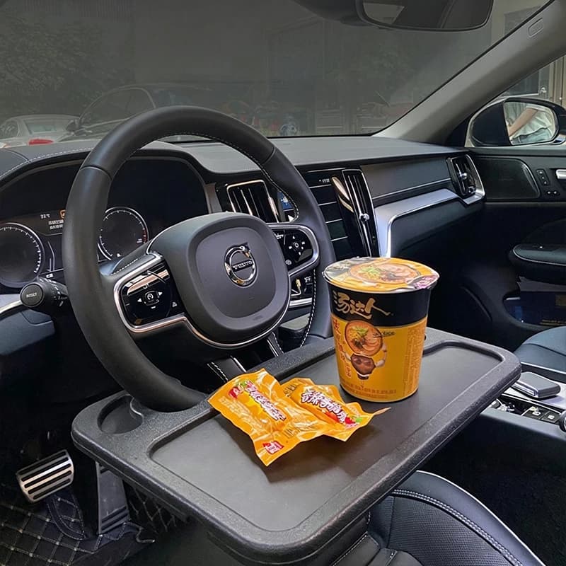 Car Steering Wheel Desk, Universal Portable Food Tray, Laptop & Tablet Stand, In-Car Dining Table For Vehicle