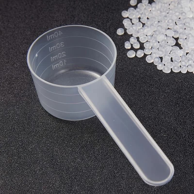 Plastic Measuring Cup with Handle and Scale - 4pcs,Durable Liquid Measuring Scoop for Laundry Powder,Gel Face Mask,40ml Capacity