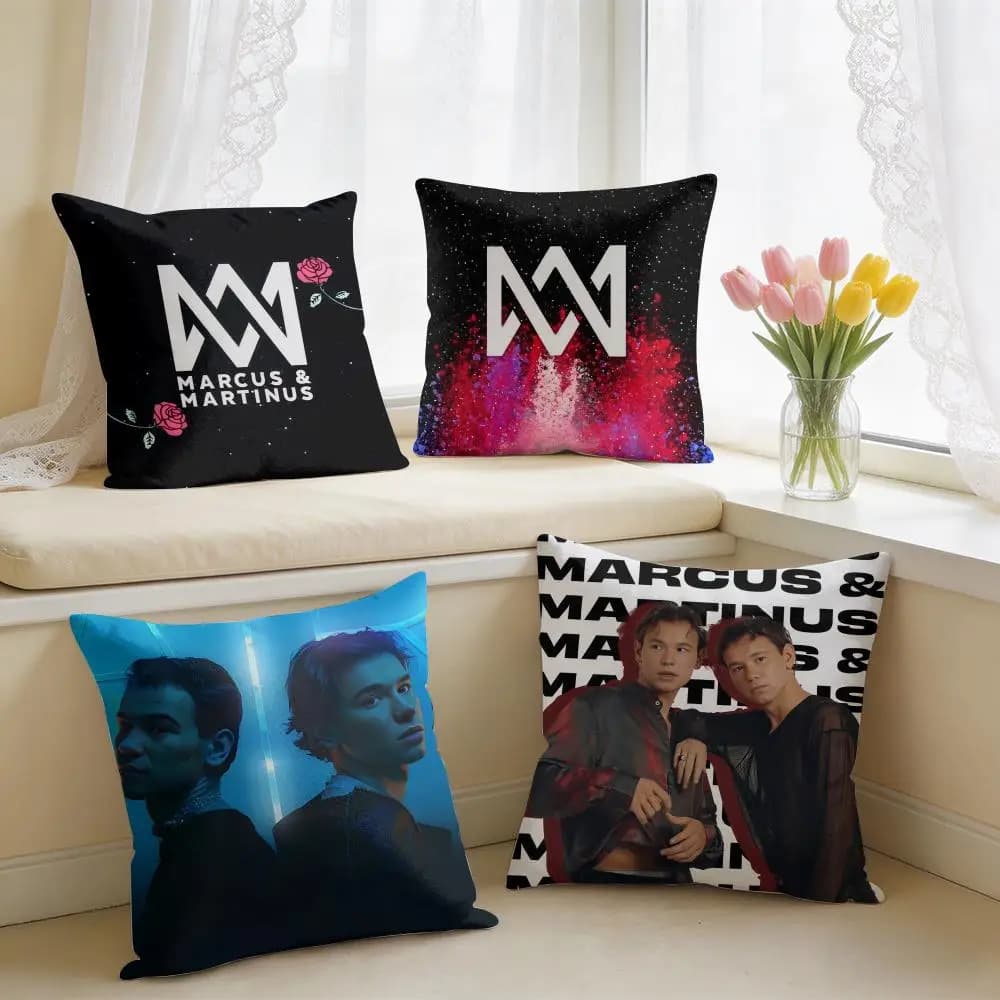 M-Marcus And M-Martinus Cushion Cover Square Short Plush Pillow Case Living Room Sofa Home Decor Funda 40X40