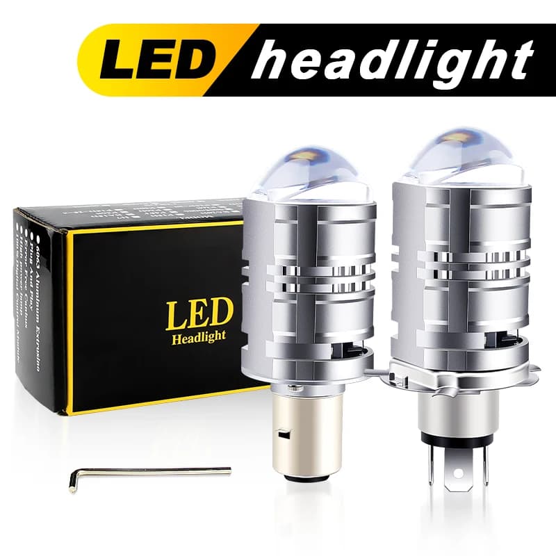 Proiettore LED H4 Lampada da 120W 20000LM Canbus H6 BA20D LED Faro super luminoso Lampadina per automobili a doppia lente Fascio alto/basso Headlam