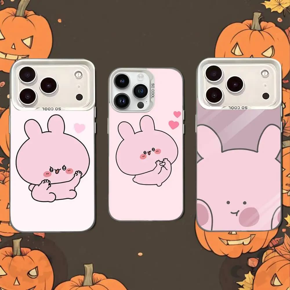 Custodia per telefono A-Asamimichan C-carina per iPhone 15,16,17,13,14,12,11,Pro,XS,Max,Plus,Mini,SE Cover antiurto opaca bianca caramella