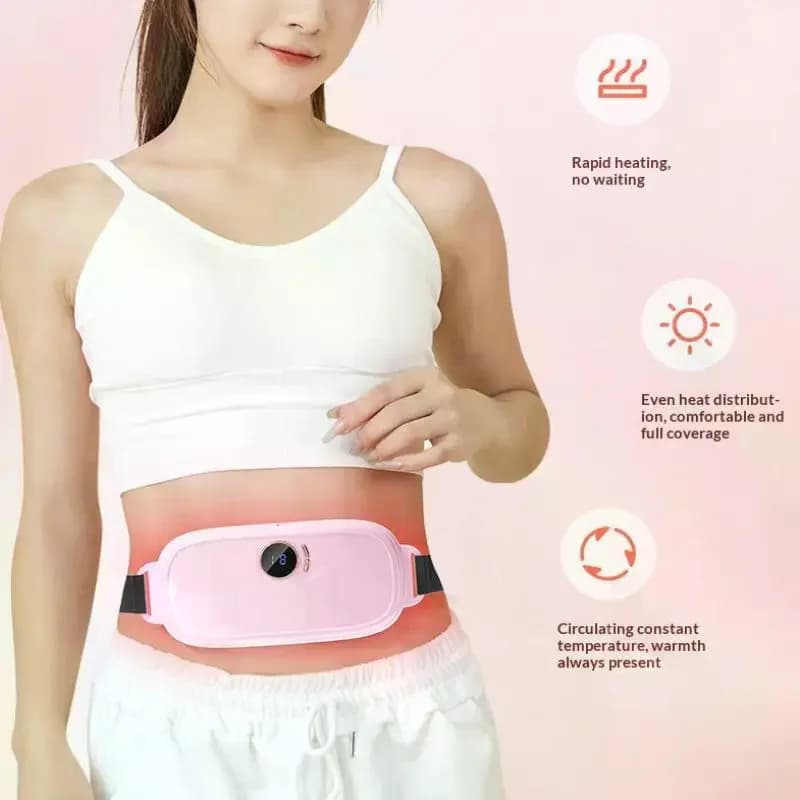 Electric Waist Massager Vibrating Heating Pad Belt, Period Cramp Relief for Menstrual Waist Stomach & Abdominal Warm Belt