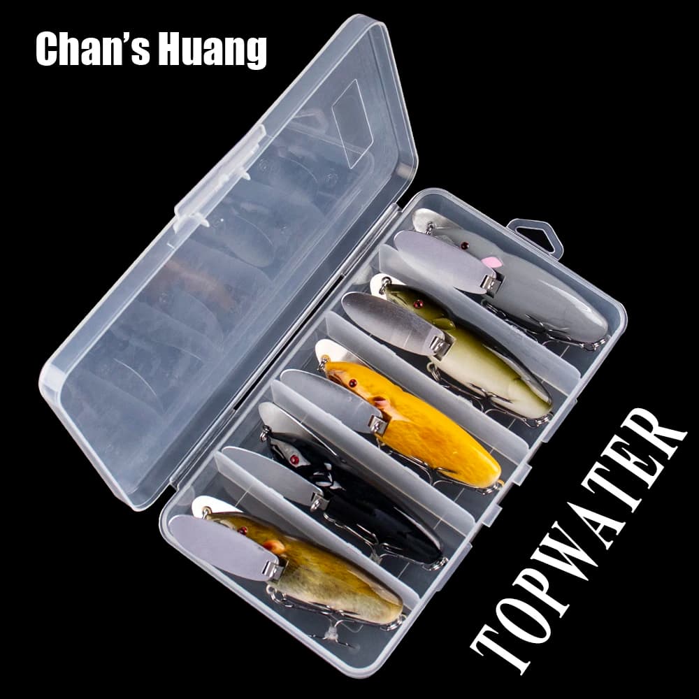 Chan's Huang 5 PZ/SCATOLA Bass Pike Musky Killer Rat Lure Affrontare Topwater Bait Set Artificiale Piccolo Mouse Esche Da Pesca 8 CM 14G