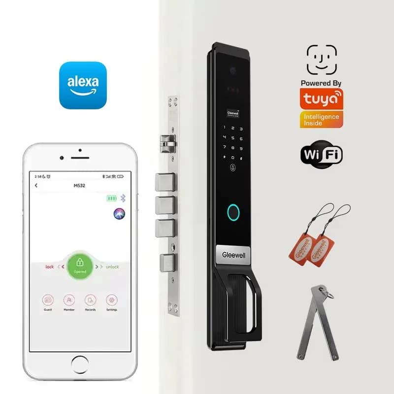 Serratura Intelligente Multifunzione Alexa con Riconoscimento Biometrico dell'Impronta Digitale e del Veno del Palmo, Compatibile con Tuya