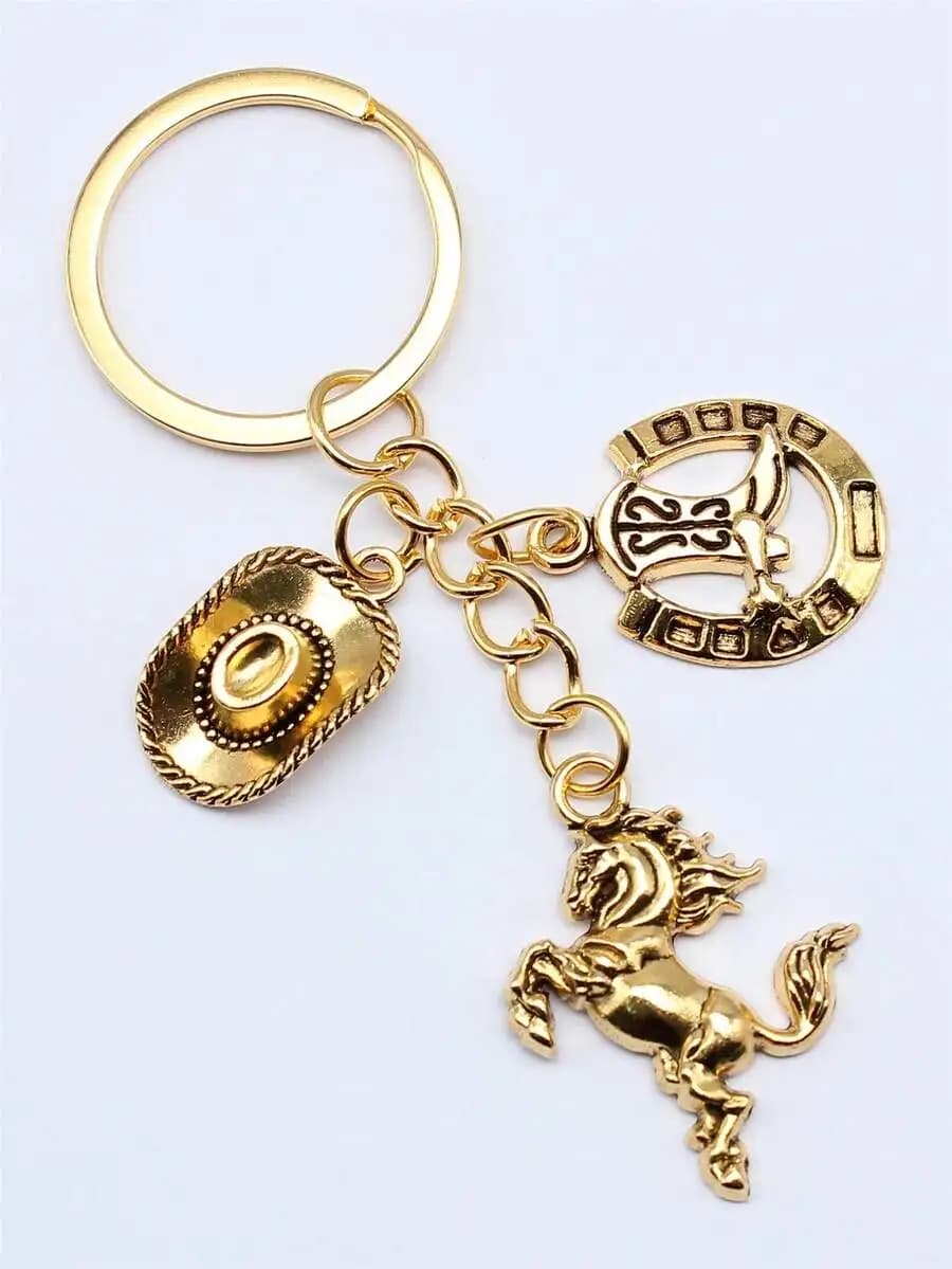 Street 1pc Western Cowboy Style Cowboy Hat, Boot, Horse Keychain Car Accessories Bag Charm School Cute Goth Y2k Gifts For Mother