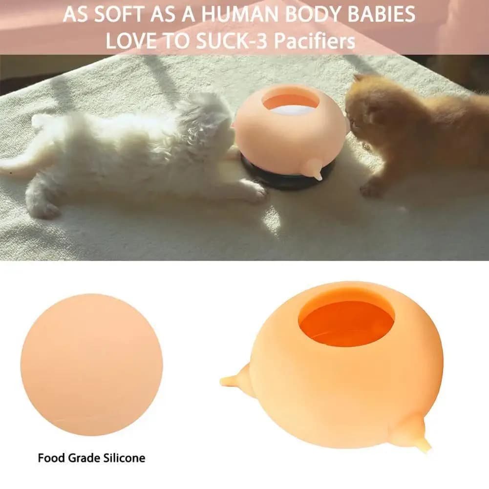 Alimentatore per latte per animali domestici da 150ml alimentatore per seno bionico capezzoli strumento per l'alimentazione del latte in Silicone per uso alimentare sicuro e sano per gattino per cani e gatti