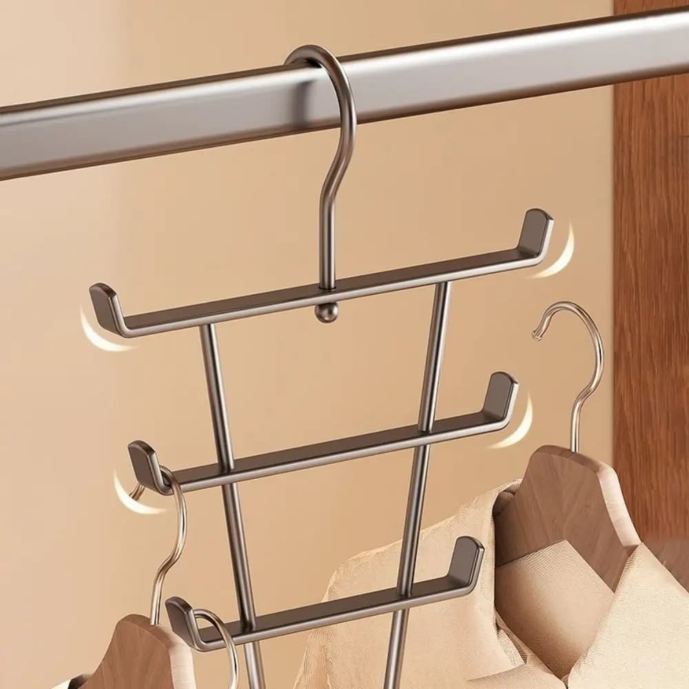 Practical 8 Hooks Double-sided Hanger Non-slip Space Saving Clothes Hanger Rotatable Multi Hook Closet Hanger Dormitory