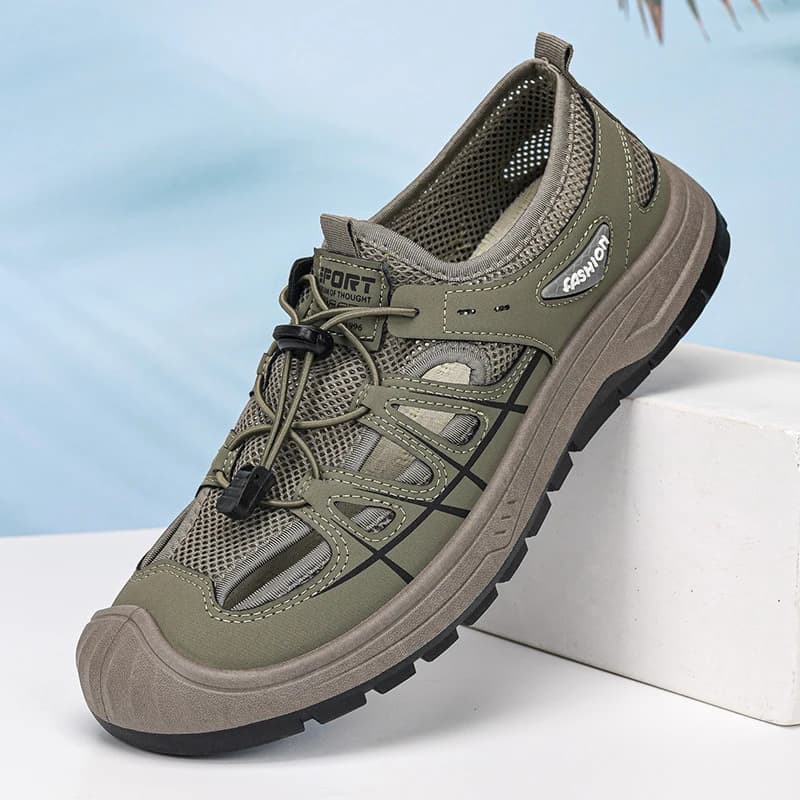 2026 Summer Men's Mesh Shoes Outdoor Hollow Breathable, Anti slip, Wear resistant Beach Casual Shoes Sports Shoes