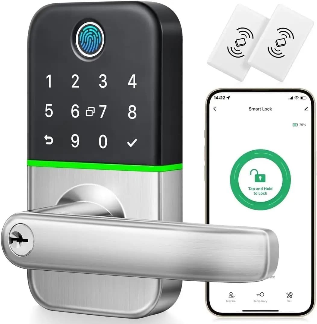 Serratura per Porta con Maniglia e Ingresso Senza Chiave - Serratura Intelligente con Tastierino per Porta d'Ingresso, Facile Installazione Fai-da-Te