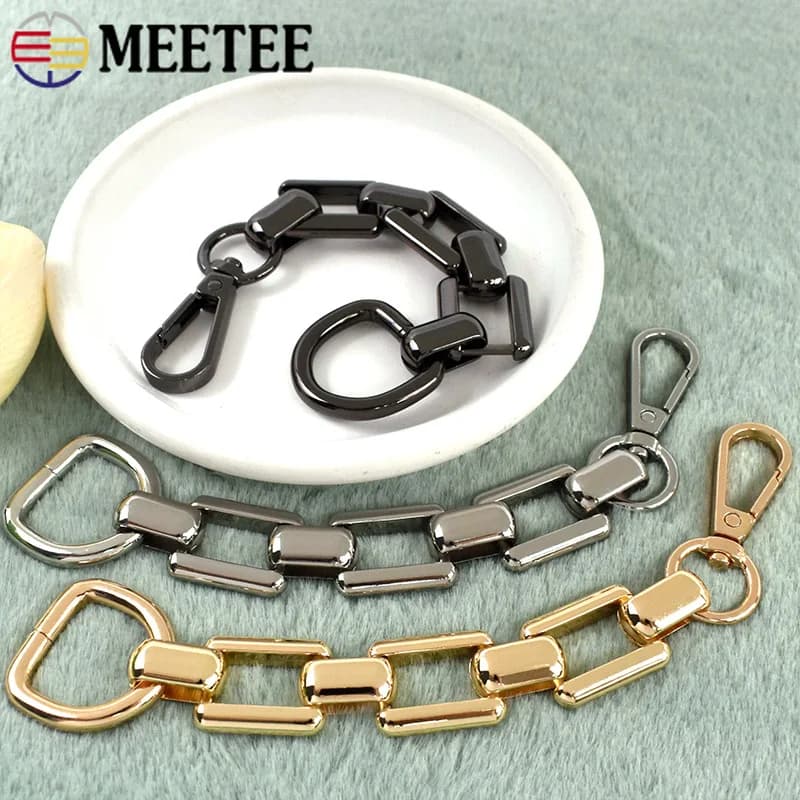1/2/5Pcs 18cm Extension Metal Chain Shoulder Bag Strap Handle D Ring Buckle Pocket Wallet Connect Chains Accessories for Handbag