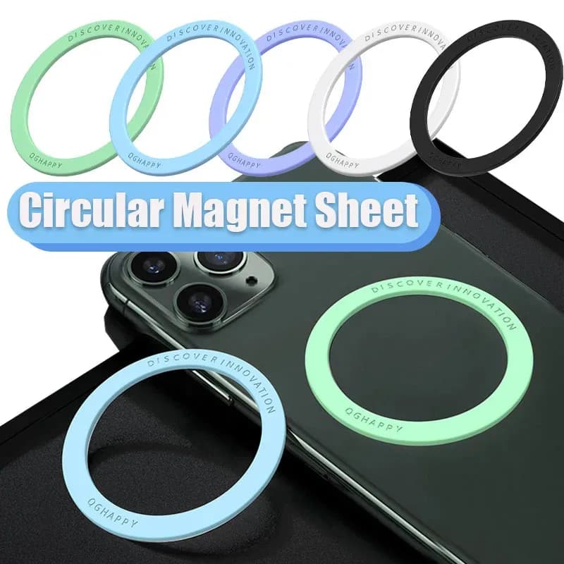 Magnetic Plate Ring For Magsafe Wireless Charger Iron Sheet Sticker Magnet Car Phone Holder For Apple iPhone 15 14 13 12 Xiaomi