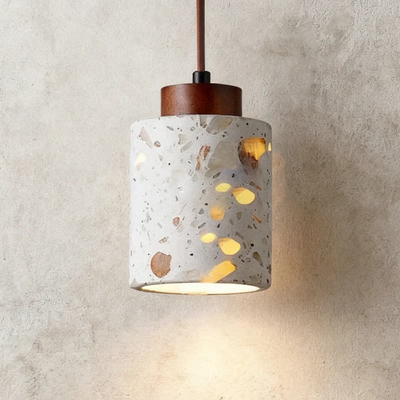 Lampada a sospensione piccola in pietra traslucida stile antico, stile Zen, per camera da letto, comodino, sala da pranzo, bancone bar, terrazzo, noce giapponese