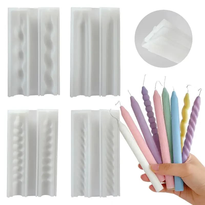 Long Spiral Silicone Candle Mold DIY Twisted Long Rod Wax Stick Craft Molds Home Decor Tool Geometry Candles Making Supplies