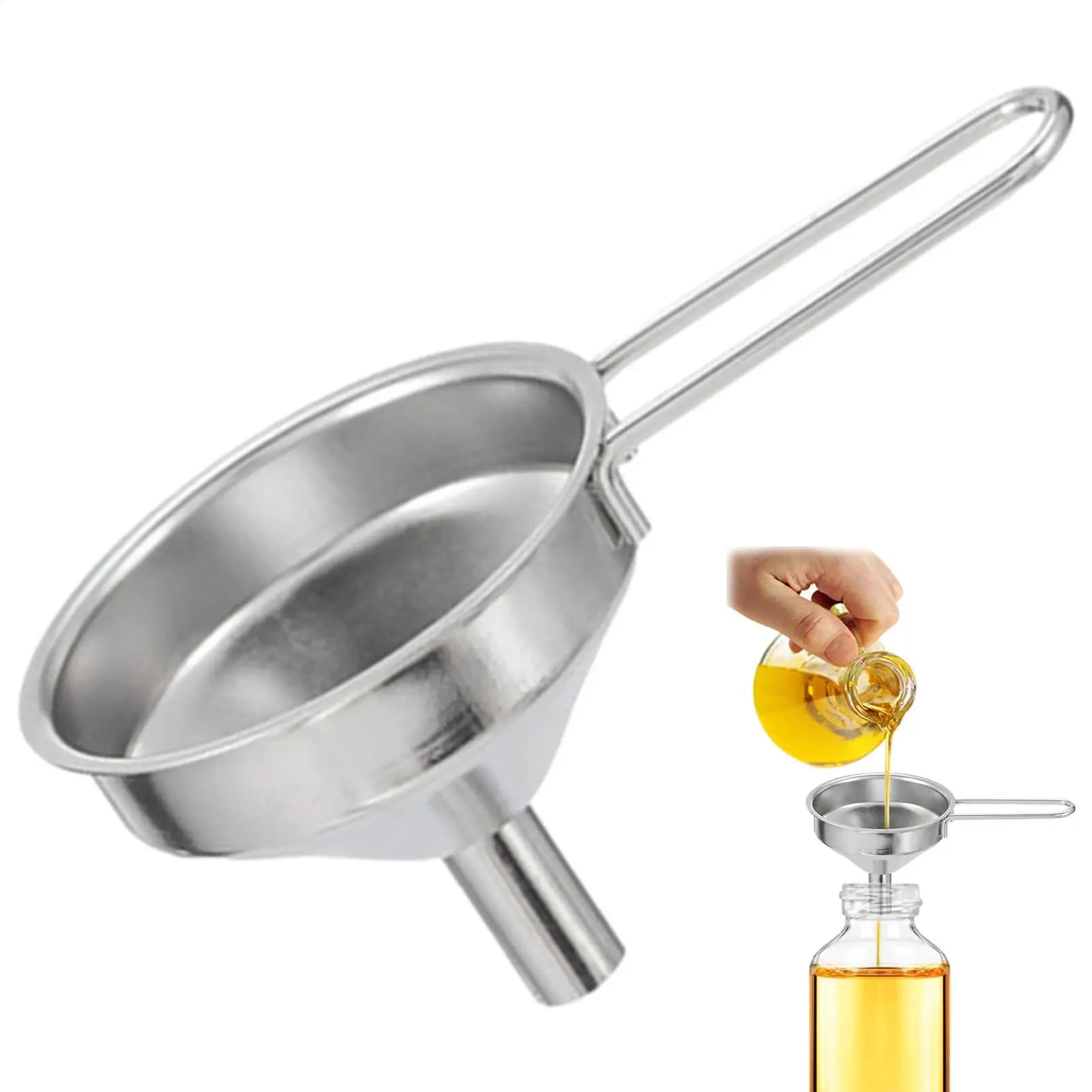 Mini Imbuto in Acciaio Inox, Piccoli Imbuti per Oli Essenziali, Vino, Spezie, Dispenser Liquidi da Cucina