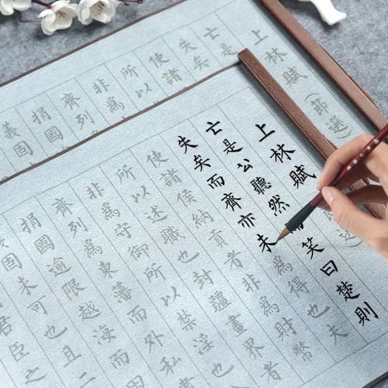 Heart Sutra Water Writing Cloth Set Reusable Water Writing Cloth Set Chinese Brush Calligraphy Entrance Scroll Copybook Set