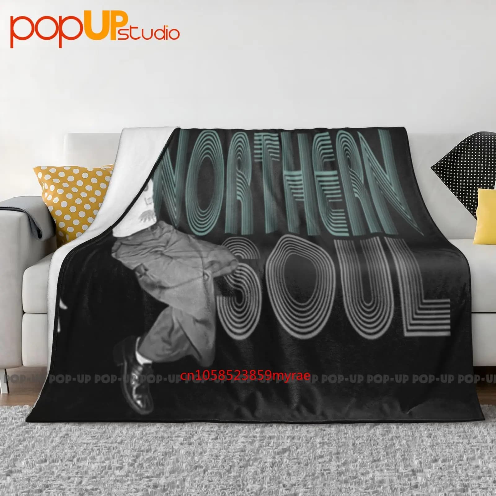 Logo Northern Soul Dancer - Wigan Casino Motown Coperta ultra morbida trapunta invernale Copridivano Copriletto