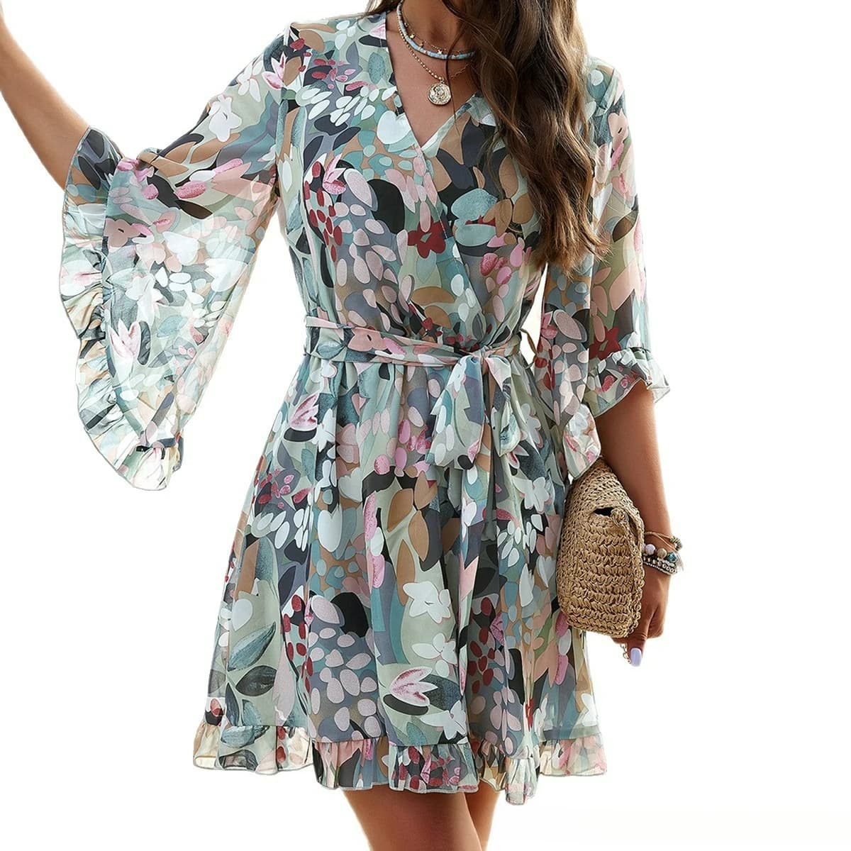 Casual Vacation Fashion Printed Dress Dress Women's Spring and Summer 2026