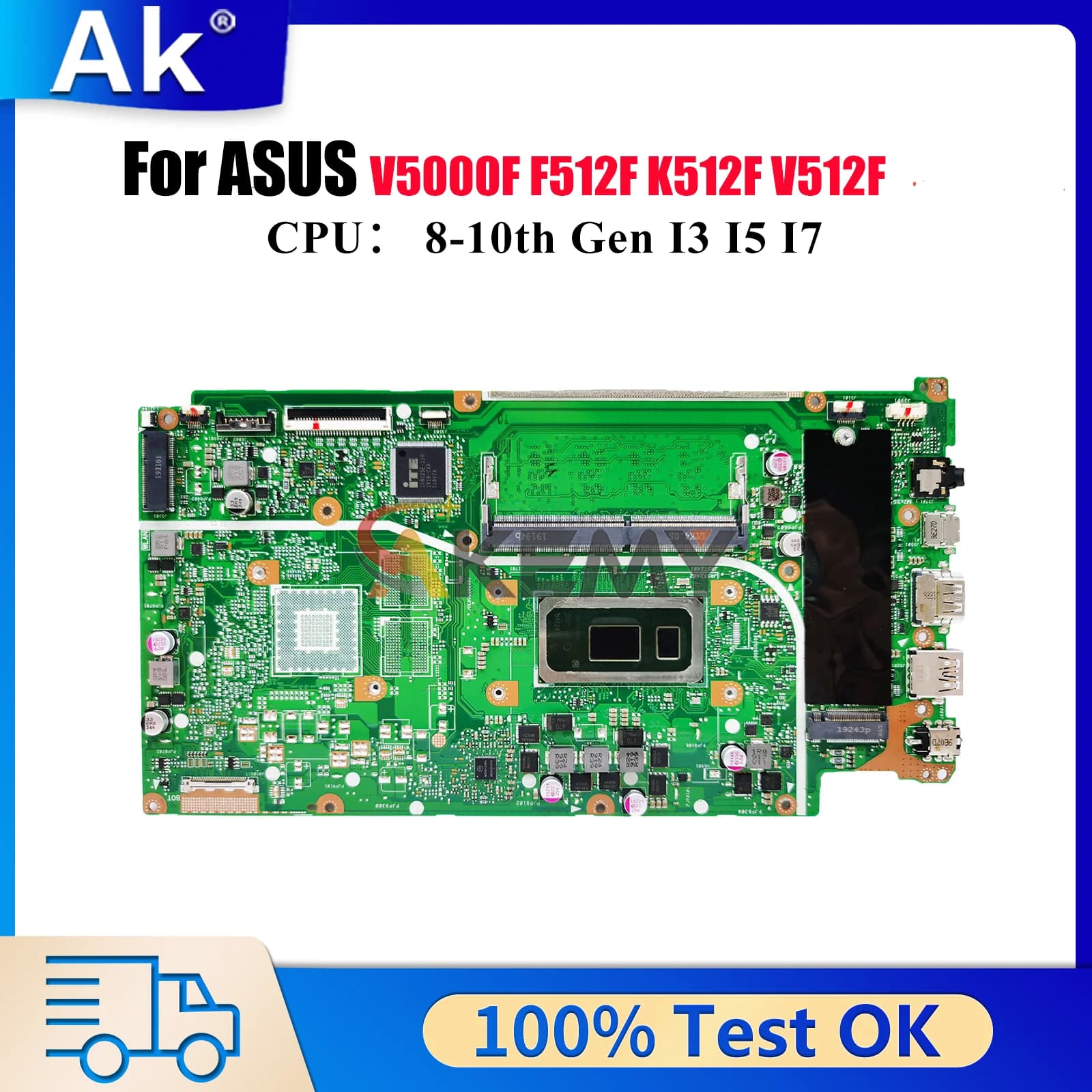 X512FA Laptop Motherboard For ASUS X512FJG X512FJ A512F S512F X512FB X512FL K512F V512F X512FF X512F Mainboard With I3 I5 I7 CPU