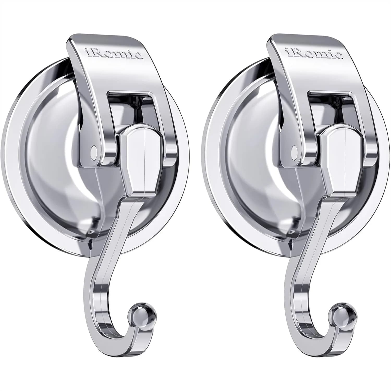 Heavy Duty Vacuum Suction Cup Hooks (2 Pack) for Kitchen Bathroom Organization with 13lb Capacity