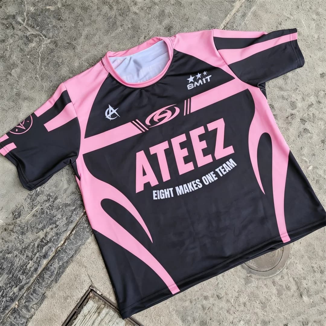 Maglia Sportiva ATEEZ, T-Shirt Estiva da Donna con Collo Tondo, Moda Coreana Kpop, Abbigliamento Streetwear Y2K