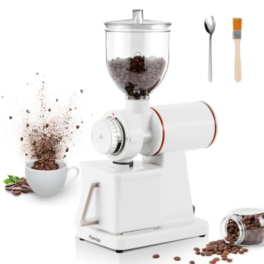 Burr Coffee Grinder Electric Espresso Grinder Commercial Homeuse Silent Small Coffee Bean Grinder with Hopper Adjustable Grind,