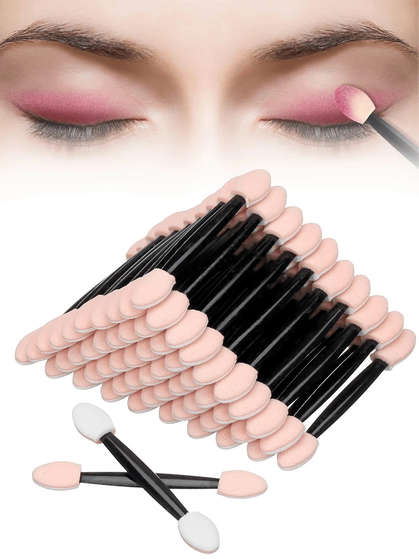 10/30/50/100/150 pcs Sponge Stick Umbrella Brush Double Head Cosmetic Soft Sponge Umbrella Mini Makeup Tools