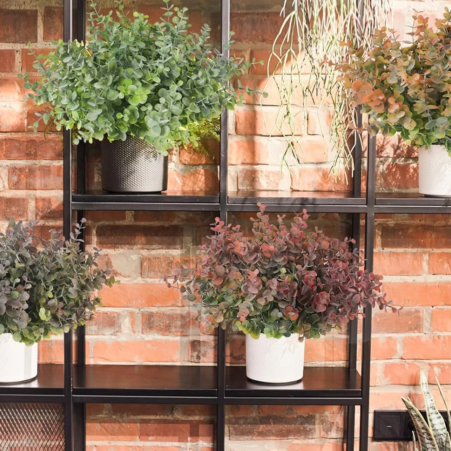 Artificial Plants in Plastic, Green Leaves of Eucalyptus, Coppers for Garden Vases, Decorations for Home, Table, Festival, Weddings, Fin Flowers
