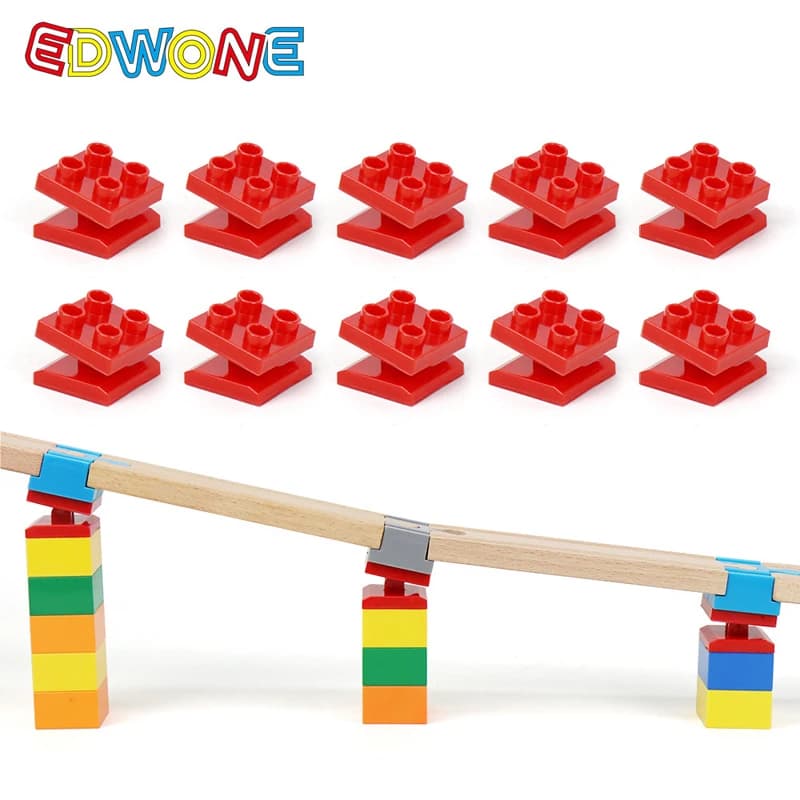 Connettori per binari in legno da 5/10 pezzi, adattatori universali per la costruzione di pendenze, compatibili con i binari per trenini in legno di marca.