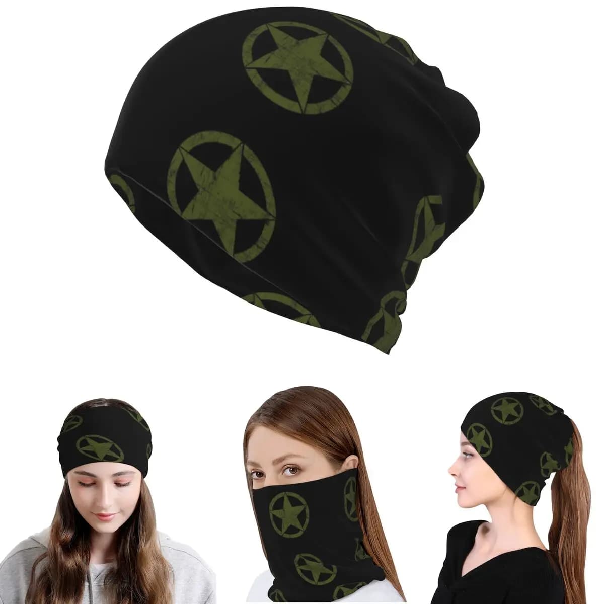 Bandana con logo US Army Star, copricollo, sciarpa, maschera multiuso, berretto, cappello per uomo, donna, adulto, inverno