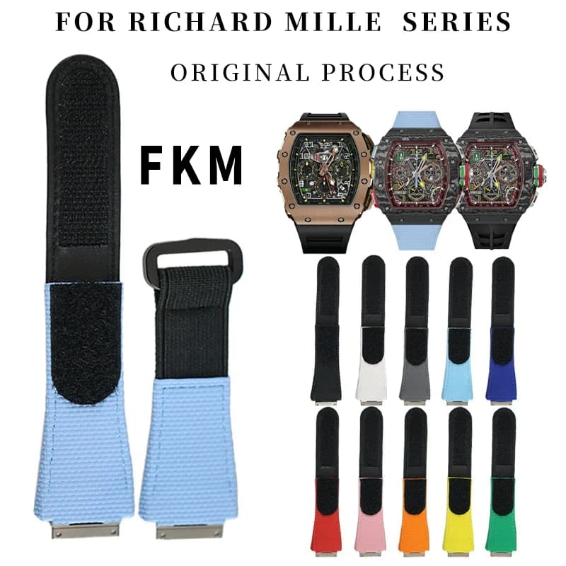 PER RICHARD MILLE RM011 RM030 RM005 SERIE FKM VELCRO Cinturini per orologi in gomma