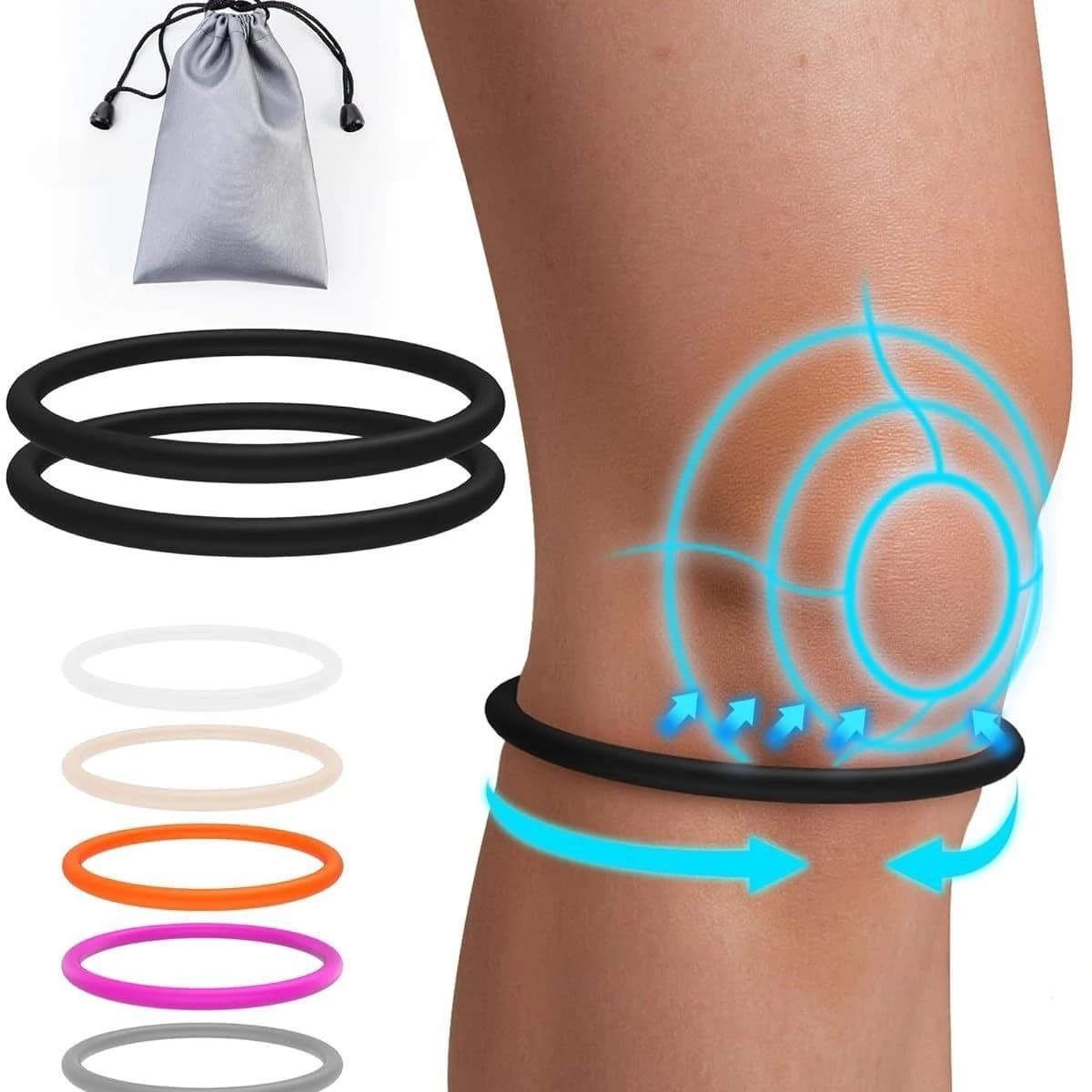 2-40PCS Cinghia di supporto per ginocchio per alleviare il dolore Fascia stabilizzatrice per rotula in silicone Tennis Corsa Brace Protezione per ginocchio per maglione