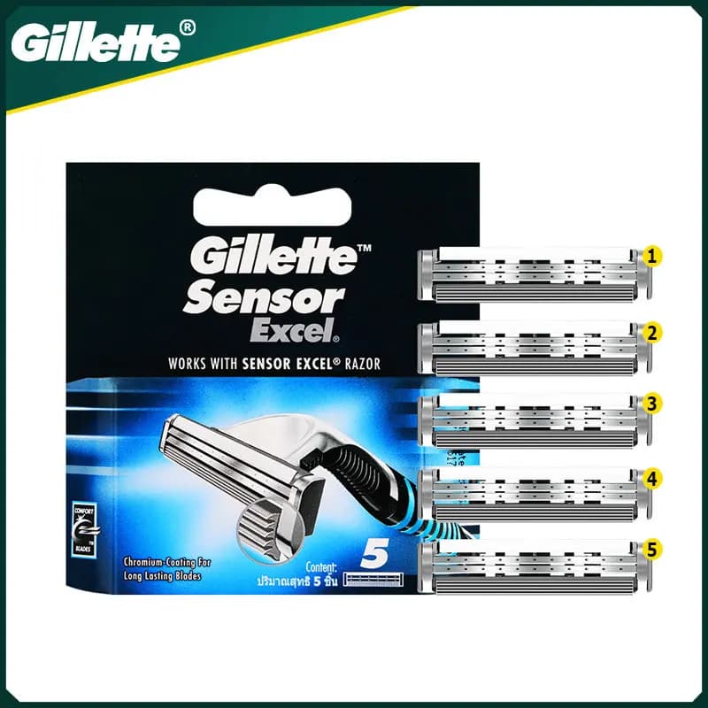 Gillette Sensor Excel Razor Blade Men Replace Face Bearing Shaving Blade Double Layer Razor Blade for Vector 3