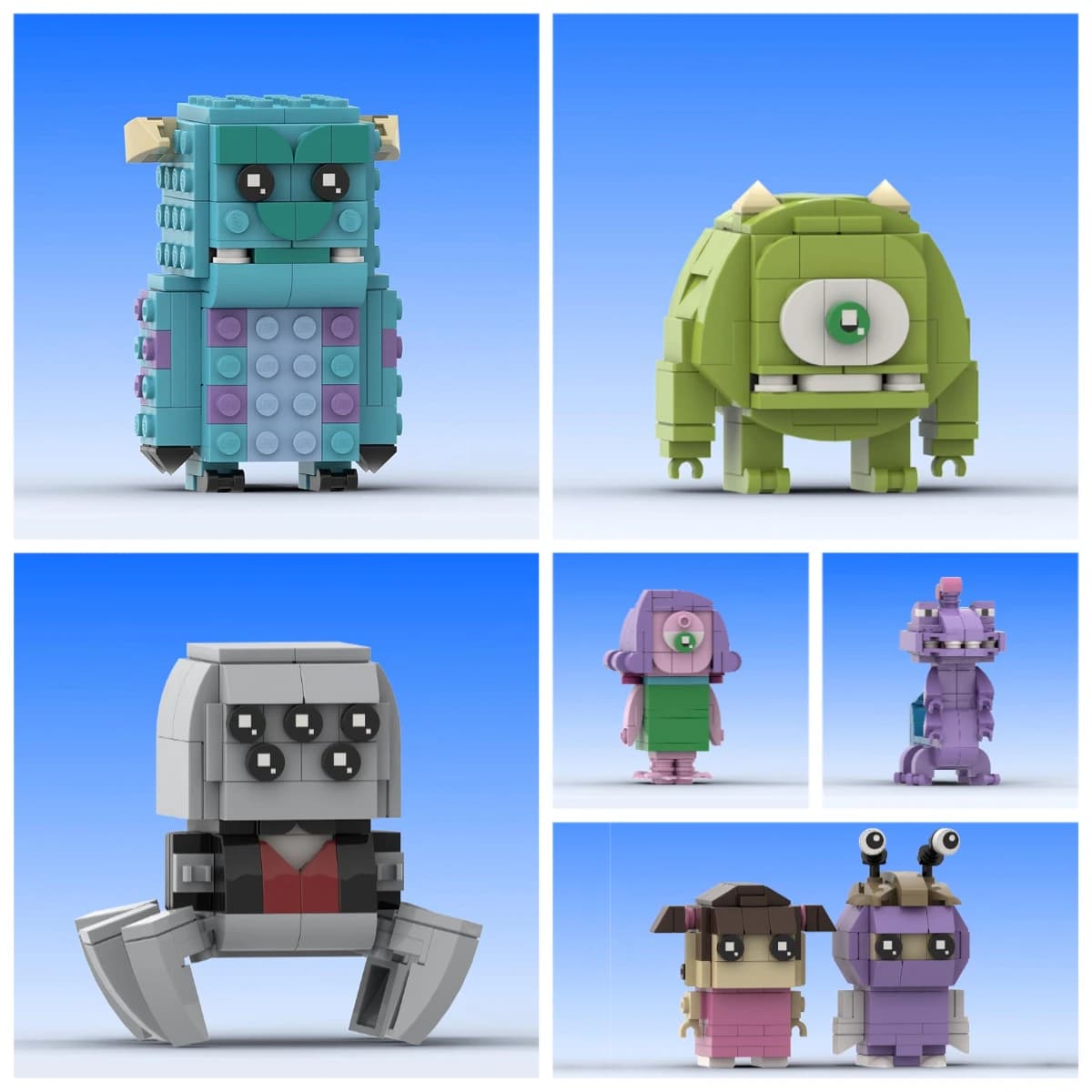 Simpatico mostro dell'occhio grande bambola blocchi di costruzione MOC cartoni animati anime figure Monster Company modello bambini assemblaggio giocattoli fai da te regalo