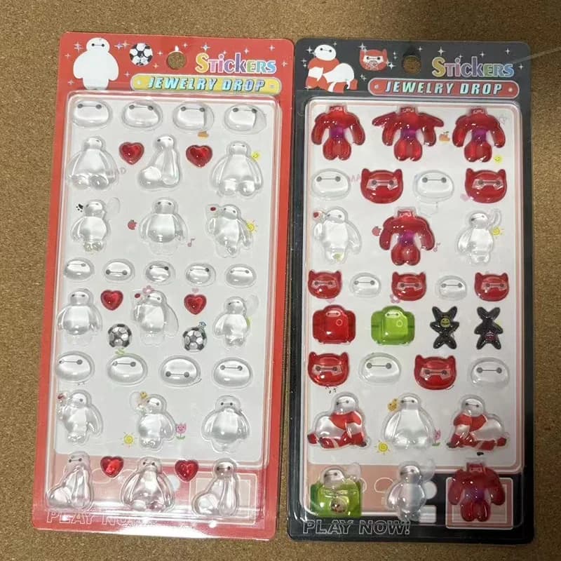 2 Pezzi Adesivi in Cristallo 3D Disney Baymax, Adesivi Creativi a Cartone Animato per Premi, Decorazioni Fai-da-Te per Valigie, Custodie per Telefoni, Scrapbook, Regalo, Giocattolo
