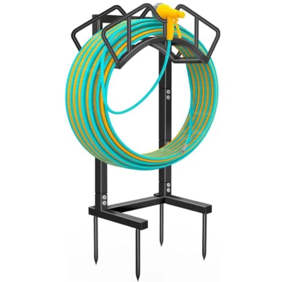 Supporto per Tubo da Giardino Super Stabile, Porta Tubo Acqua Rimovibile, Supporto Autoportante per Tubi da 160 Piedi, Rastrelliera per Stoccaggio Tubi