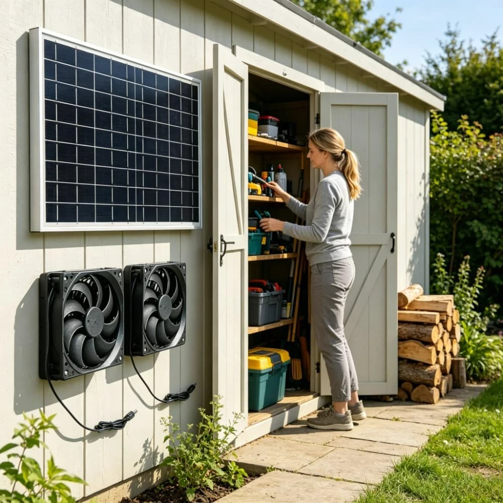 15W Solar Double Fan Exhaust Vent Kit No Electricity Bill Outdoor Waterproof Circulation Cooler for Chicken Coop Plant Green Hut