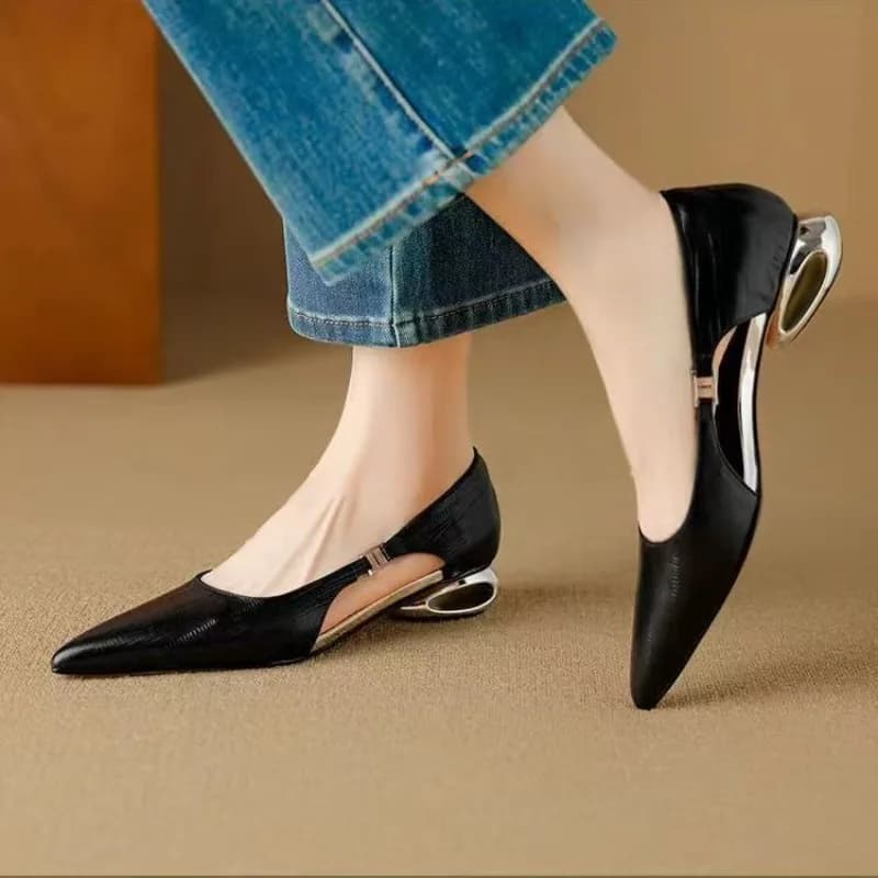New Summer Classic Solid Color Women's High Heels Fashion Brand Designer Sandals Comfortable Office Women's Pointed Toe Shoes 40