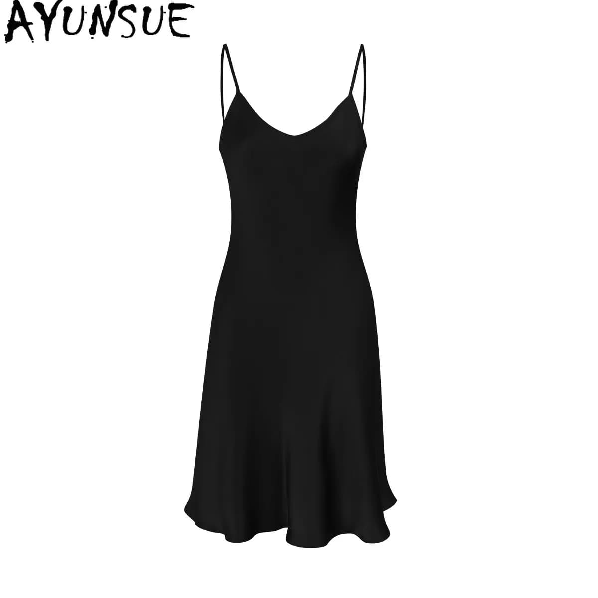 AYUNSUE Camicia da Notte 100% Seta di Gelso per Donne, Abbigliamento Estivo da Casa, Pigiama in Seta 16MM, Sexy Lingerie, Mini Abito con Spalline 2026