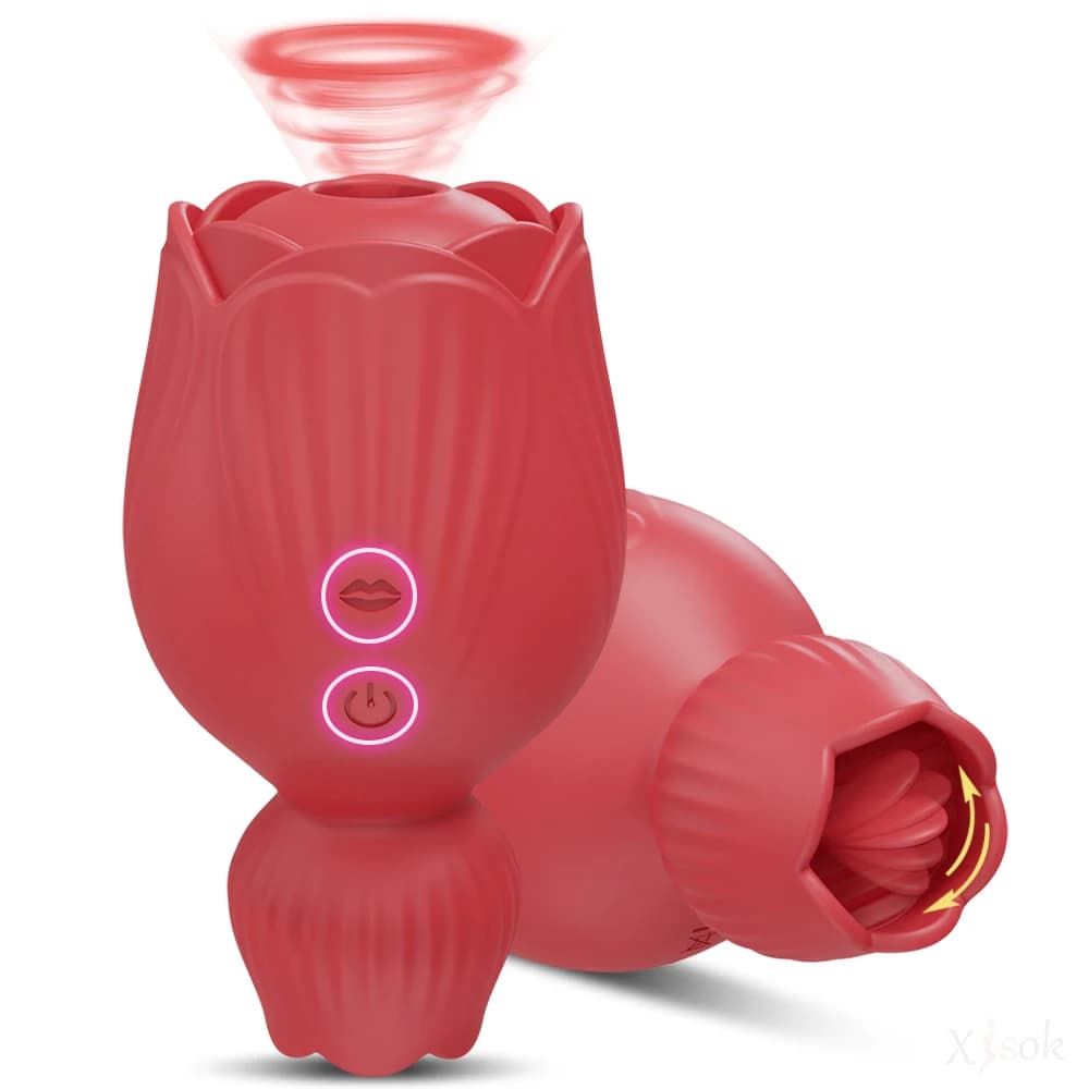 Leccare la lingua Succhiare Rosa-Vibratore per le donne Capezzolo orale femminile Vuoto Stimolatore del clitoride Ventosa del clitoride Giocattoli del sesso per adulti 18+